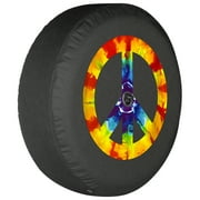 Boomerang - 33" Soft JL Tire Cover for Jeep JL Wrangler (w/ back-up camera) (2018-2020) - Rubicon - Peace Sign - Tie Dye
