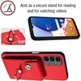 thumbnail image 5 of Case for Samsung Galaxy A15 5G Case Wallet with Card Holder Magnetic Clasp Flip Folio with Ring Stand Sturdy Dual Layer Shockproof Leather Case Cover for Samsung Galaxy A15 5G Red YBK, 5 of 11