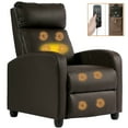 thumbnail image 5 of Massage Recliner Chair Single Sofa Recliner, High- Quality PU Leather Padded Seat for Living Room Modern Recliner Seat Club Chair Home Theater Seating, Brown, 5 of 7
