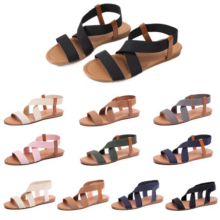 flat sandals with elastic straps