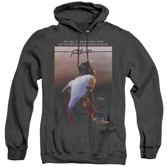 Footloose Poster Adult Heather Hoodie Sweatshirt Black