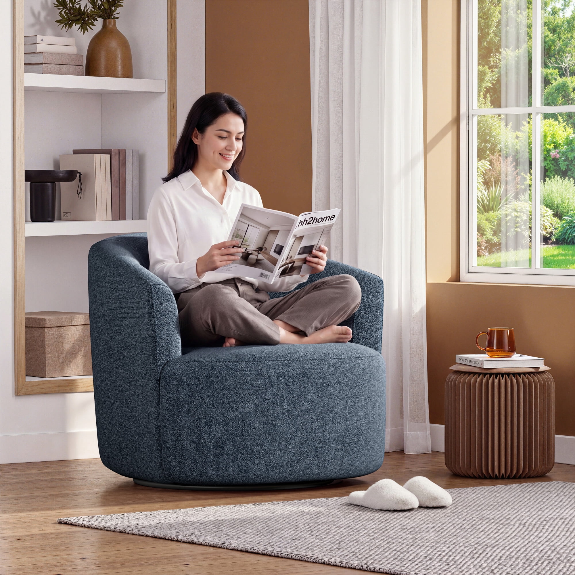 Mainstays Swivel Accent Chair, Blue