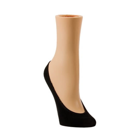 MeMoi No-Show Smooth Cotton Shoe Liners - Womens - Female One Size Black