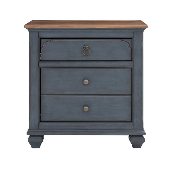 Newboti Furniture Americana Nightstand, No Assembly Required, Corduroy Blue Finish 46961