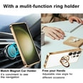 thumbnail image 3 of Compatible with Samsung Galaxy S23 Ultra 5g Case Cell Phone Ultra Slim Thin with Ring 360°Finger Stand Metal Electroplated Soft TPU Frame Full Body Bumper Hard Back Mobile Cover-White, 3 of 14