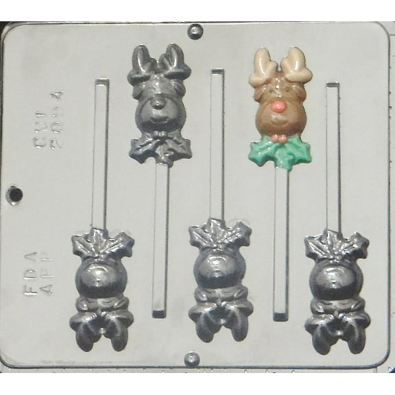 2094 Reindeer Lollipop Chocolate Candy Mold