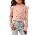 thumbnail image 6 of Bovxnpu Girls Long Sleeve Shirts Undershirts Girls Heart Print Long Sleeve Floral Base Layer Pullover Top Outfits, 6 of 6