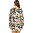 thumbnail image 2 of Women's floral long sleeve midi dress with round neck printed pattern casual everyday wear fabric 100% Polyester, 2 of 9