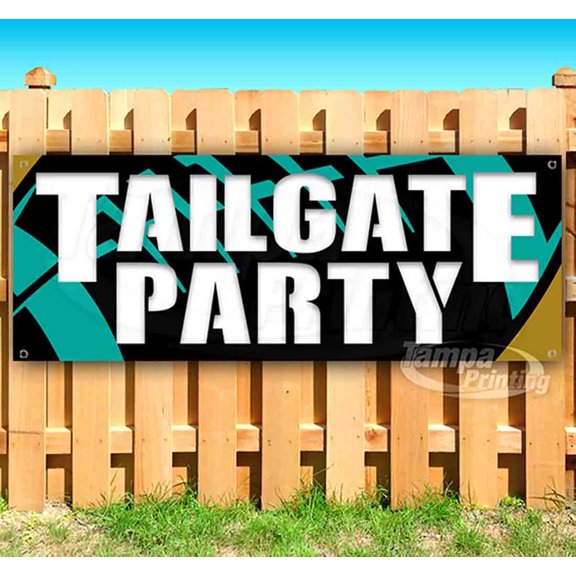 Tailgate Party 13 oz Vinyl Banner With Metal Grommets