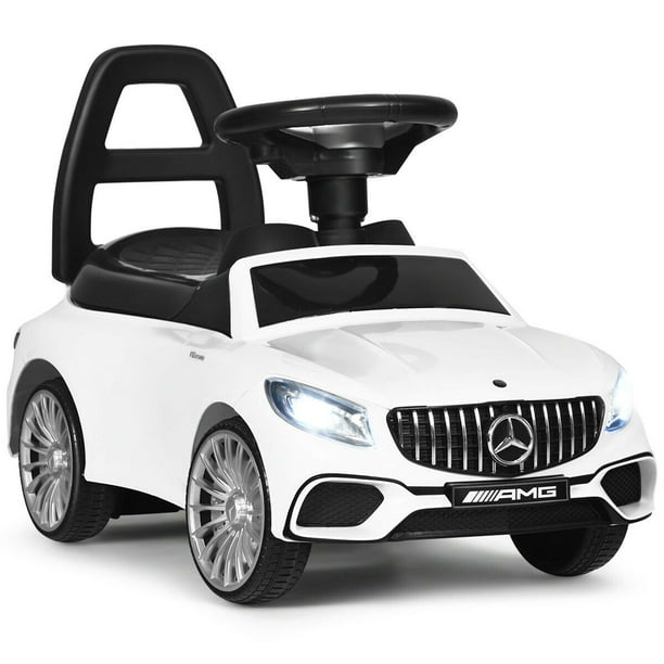 Gymax Licensed Mercedes Benz Kids Ride On Push Car Sliding Scooter w/Light&Music Blanc