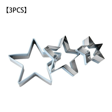 

3PCS Molds Cookies Biscuits Cake Moulds Star Shaped Stainless Steel Pastry Baking Tools Set
