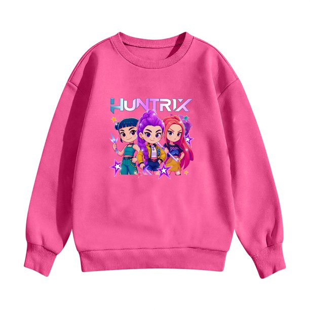 Moonsky Sudadera de cuello redondo Pop De-on - Sudadera de manga larga con estampado del cantante HUNTR/X - Sudadera de cuello redondo y manga larga para hombre y mujer Rosa intenso 100