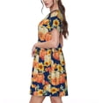 thumbnail image 2 of Balery fall Pumpkin Daisy Vestidos sueltos de manga corta para mujer, vestidos de verano 2025, vestidos casuales de corte A con vuelo., 2 of 6