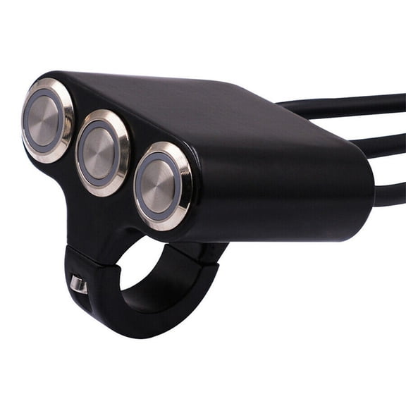 SOFEIYA 3 LED Buttons Motorcycle 7/8" Handlebar Switch Handlebar Headlight Switch Three-position Waterproof Switch 12V Fog Spotlight Ret