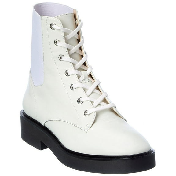 Stuart Weitzman Henley Leather Bootie, 7.5, White