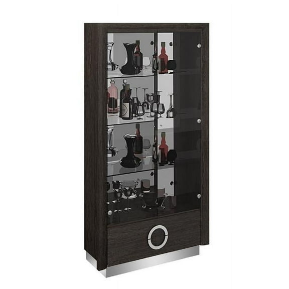 HomeRoots 366219 Gray Vetrine - 68 x 14 x 50 in.