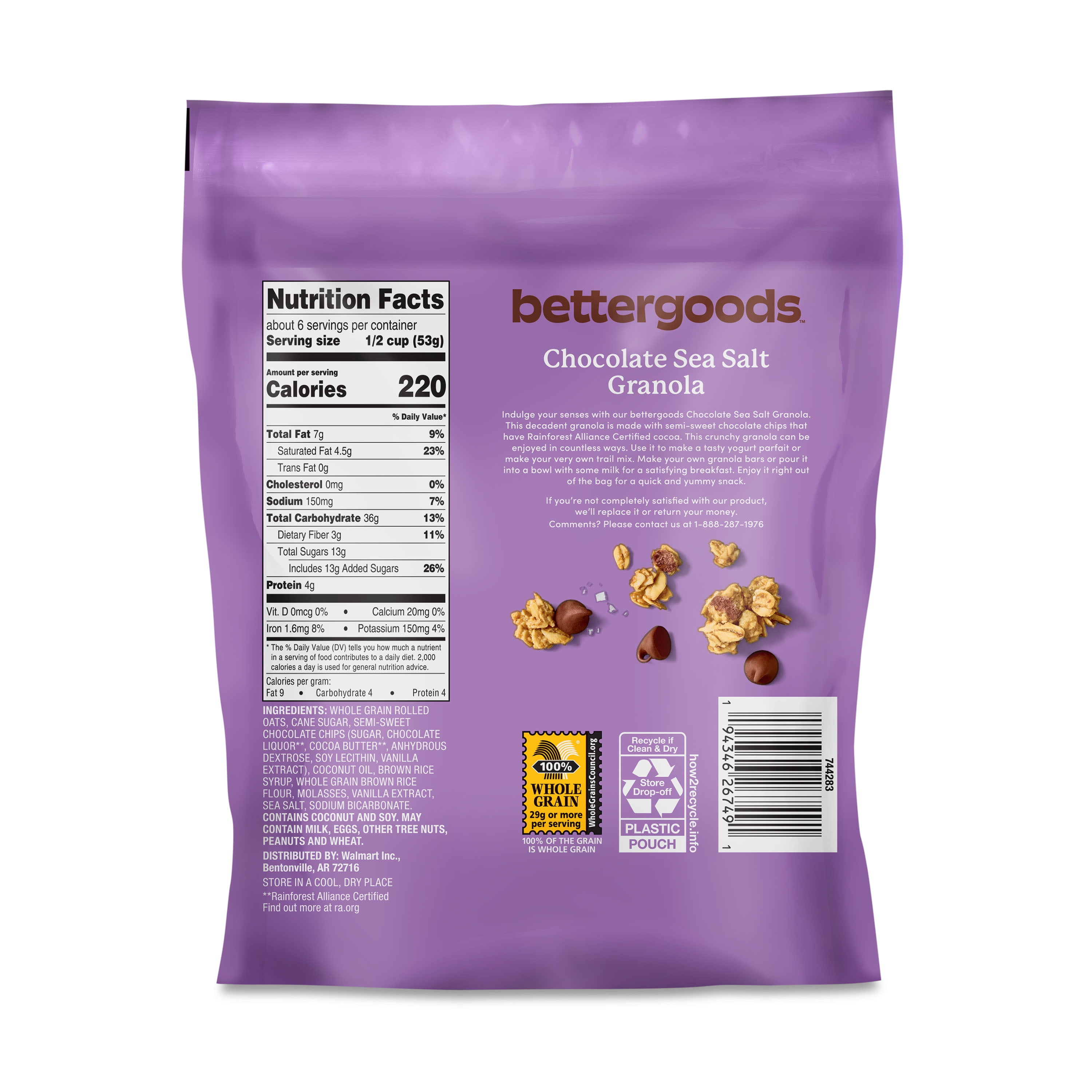 bettergoods Chocolate Indulgence Chocolate Sea Salt Granola, 11 oz