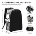 thumbnail image 4 of Honeii Black Print Clear Backpack Heavy Duty Transparent Bag 17" See Through BookBag for Women Men Adults Work Festival Sports Travel, 4 of 7