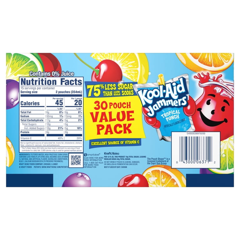 Kool-Aid Jammers Tropical Punch, 6 fl oz Pouches, 30 Pack photo 8