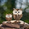 thumbnail image 2 of Wooden Owl Figurines Home Decorations - Rustic Owl Statue - Gift for Owls Lovers - Bark Owls (2pcs), 2 of 5