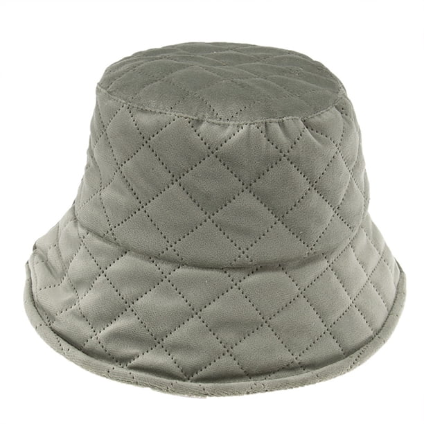 Sombreros De Cubo De Invierno Con Cuerda Ajustable, Gorros De Guata De Celosía De Color Sólido, Sombrero De Pescador De Lavabo Unisex seitruly AP007034-03