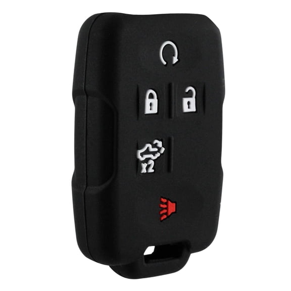 KEYLESSOPTION Key Fob Remote Silicone Case Cover Protector for 2019-2022 Chevrolet Silverado GMC Sierra, Black Silicone, 1-Pack