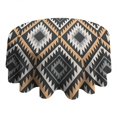 thumbnail image 4 of Brown Geometric Triangle Diamond Pattern Round Tablecloth 60"x60",Wrinkle Wipeable Table Cloth for Kitchen Dining Room Picnic Patio Party, 4 of 6