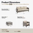thumbnail image 3 of ODELIO 4‑Piece All‑Weather Wicker Patio Furniture Set, Outdoor Conversation Set with LED Lighted Coffee Table, Beige Cushions for Backyard Porch Garden, 3 of 9
