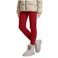 thumbnail image 6 of Leggings for Girls Fleece Lined Thick Thermal Elastic Waisted Basic Pants Sllim Fit Solid Color Soft Pant for Kids 2025 Cold Weather Pants,Sizes 3-13, 6 of 9
