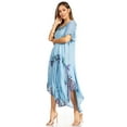 thumbnail image 3 of Sakkas Watercolor Palm Tree Tank Caftan Dress - Blue - One Size, 3 of 5
