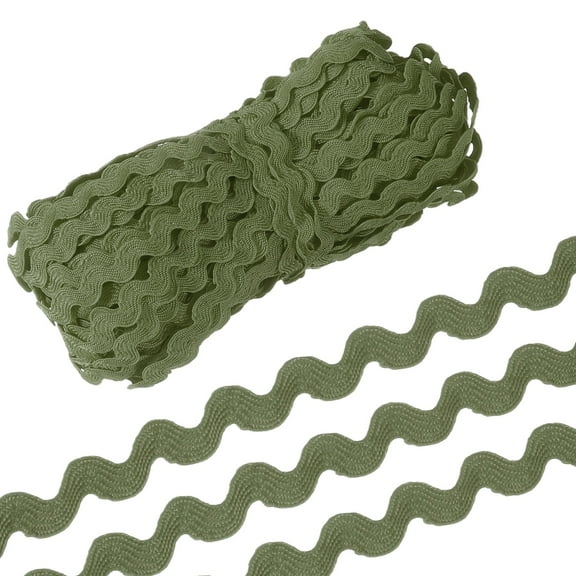 Uxcell 30 Yard Rick Rack Trim Ribbon 0.2 inch Wave Sewing Bending Fringe Trim for Wedding Party Decoration Green