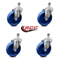 thumbnail image 2 of 5 Inch Solid Polyurethane Wheel Swivel ½ Inch Threaded Stem Caster Set SCC, 2 of 2