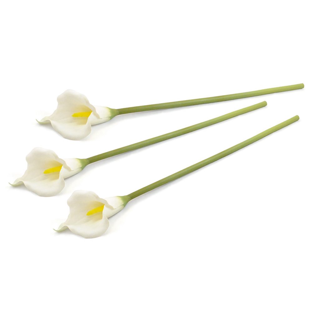 Set of 3 White Artificial Long Stem Calla Lilies 26"