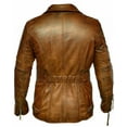 thumbnail image 2 of Brown Long Coat Men Military Overcoat Mens Brown Long Leather Jacket Mens Long Coat For Winter Long Leather Coat Mens Military Style Jackets size XS, 2 of 3