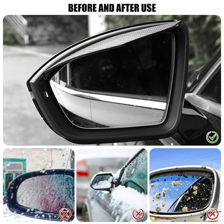 2pcs Universal Car Rear View Mirror Rain Cover Sun Visor Eyebrow