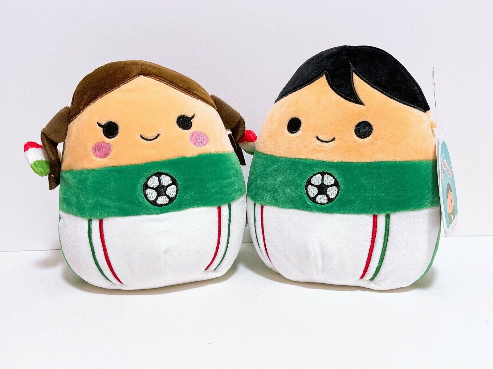 Squishmallows 7' Savita and Fernando Mexican Soccer Player Set of 2 Plush Doll Super Soft