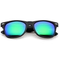 thumbnail image 1 of zeroUV - Retro 80's Classic Colored Mirror Lens Square Horn Rimmed Sunglasses for Men Women (Matte/Green) zeroUV zeroUV, 1 of 2