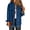 Dark Blue, variant on Fantaslook Denim jackets for Women Oversized Button Up Frayed Hem Shackets Fashion Jean Jacket With Pockets