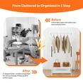 thumbnail image 3 of Metal Clothes Rack, Z-Frame Garment Rack Hanging Clothing Shelf with 2-Tier Storage Shelves, White, 3 of 9