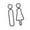 Black, variant on 2 Pieces Toilet Sign Signage Board Antique Wall Male Female Decor Plaque WC Door Black