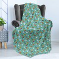thumbnail image 4 of Nautical Soft Flannel Fleece Throw Blanket, Sea River and Ocean Transport on Turquoise Background Maritime Ships Sailboats, Cozy Plush for Indoor and Outdoor Use, 70" x 90", Multicolor, by Ambesonne, 4 of 5