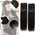 thumbnail image 2 of MY-LADY 10''-24'' 5 Clips in Human Hair Extensions Thick Real Natural Hair Pieces 100% Full Head Remy Hair 24inch #1B Natural Black（Thin）, 2 of 8