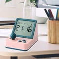 thumbnail image 4 of Reloj despertador digital pequeño con gestión del tiempo para el hogar, la oficina y la sala de estar. Rosa, 4 of 6