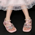 thumbnail image 5 of Gyujnb Toddler Girls Glitter Butterfly Sandals Pearl Strap Adjustable Buckle for Party Beach & Summer Casual Wear,8-9.5 Years, 5 of 9