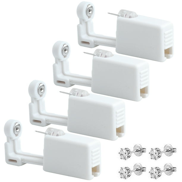 4 Pieces Nonreusable Ear Piercing with Ear Stud Ear Piercing Gun