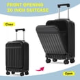 thumbnail image 4 of Oufan Luggage Sets 3 Piece, Front Opening Hardshell Suitcase with USB Port, Handle Bag, Spinner Wheels & TSA Lock, Expandable Luggage 20in/24in, Black, 4 of 8