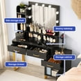 thumbnail image 6 of ModFusion Make Up Vanity With Adjustable Lighting, Built-In Charging Station, Roomy Vanity Desk With Storage Shelves, 6 of 6