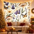 thumbnail image 3 of Mushrooms and Butterflies in a Botanical Garden, Whimsical Watercolor for Nature Lovers, Vintage Wall Art Decor, Birthday Gift Tapestry Wall Hanging for Bedroom and Living Room, 3 of 7