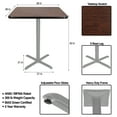 thumbnail image 3 of Hampden Furnishings Bennet Collection Steel Frame 36" Square Top, X Base, 42" Height, Cafe Table Grey Frame/Mahogany Top, 3 of 5