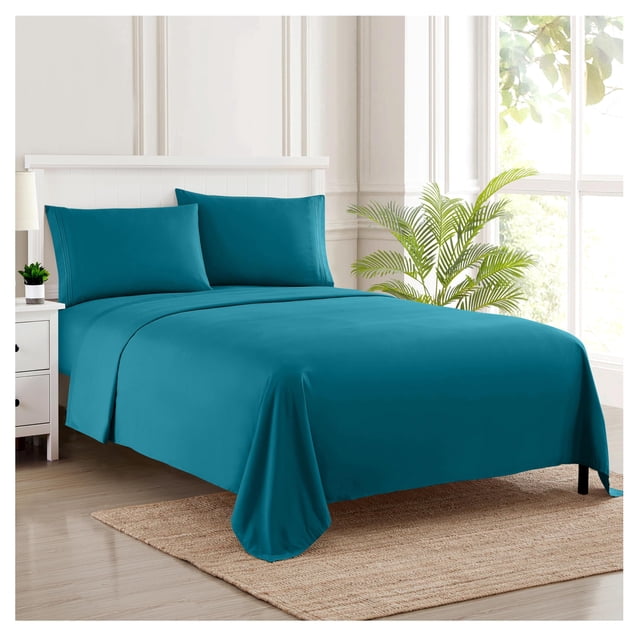 Juego de sábanas Sweet Home Collection Split King, color verde azulado